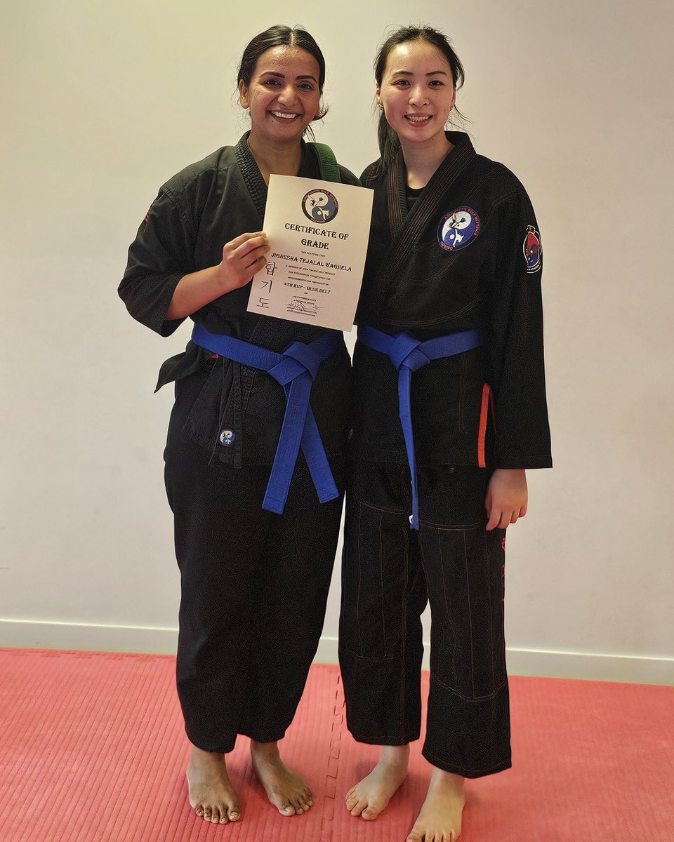 asiapacificself's tweet photo. On 22 Nov 25, Jia took another step forward in her Hapkido journey, earning her Blue Belt.   Congratulations Jia!!!!   It wasn't an easy grading, but you stepped up and delivered.   It was awesome to watch.#Hapkido #selfdefence #hapkidotraining #mountommaneyhub #hapkidograding https://t.co/liRWpxlNr5