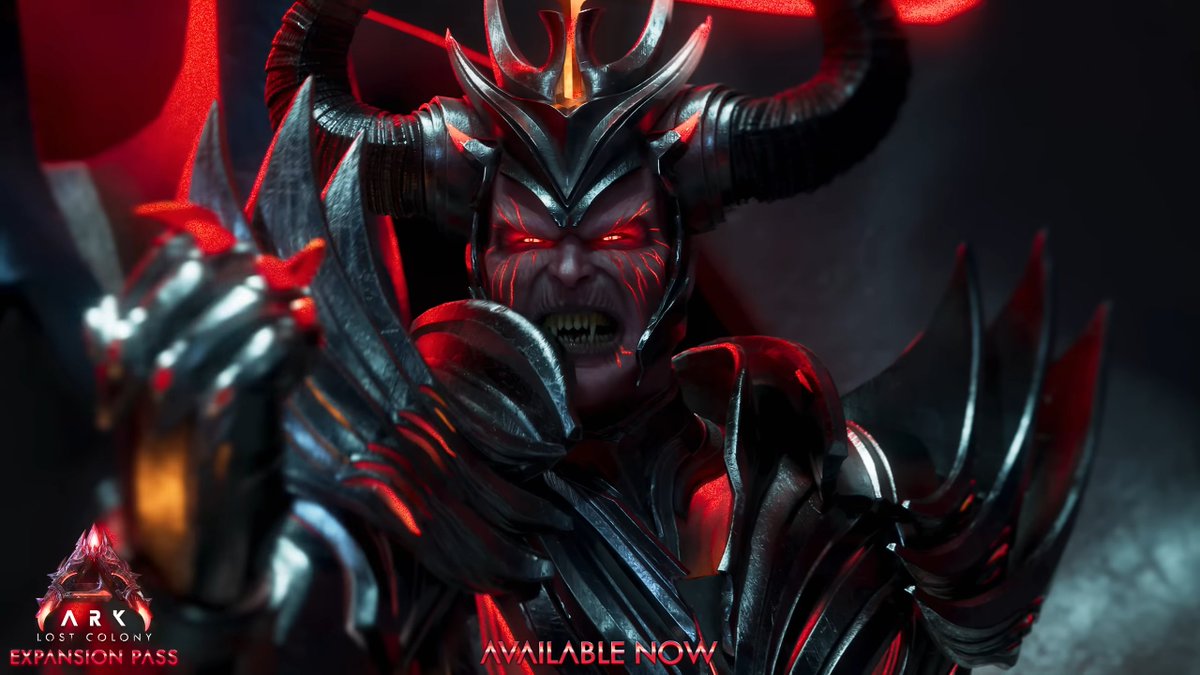 Raasclark's tweet image. Leaked shots of the Lost King and new creature/name "Gigadesmodus" from upcoming ARK DLC Lost Colony
#playARK