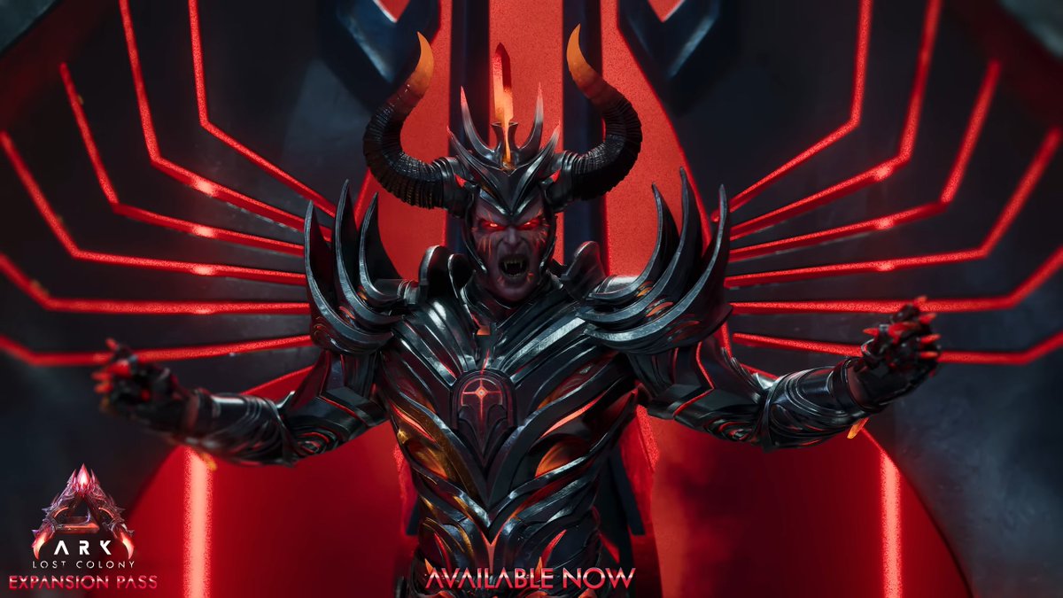 Raasclark's tweet image. Leaked shots of the Lost King and new creature/name "Gigadesmodus" from upcoming ARK DLC Lost Colony
#playARK