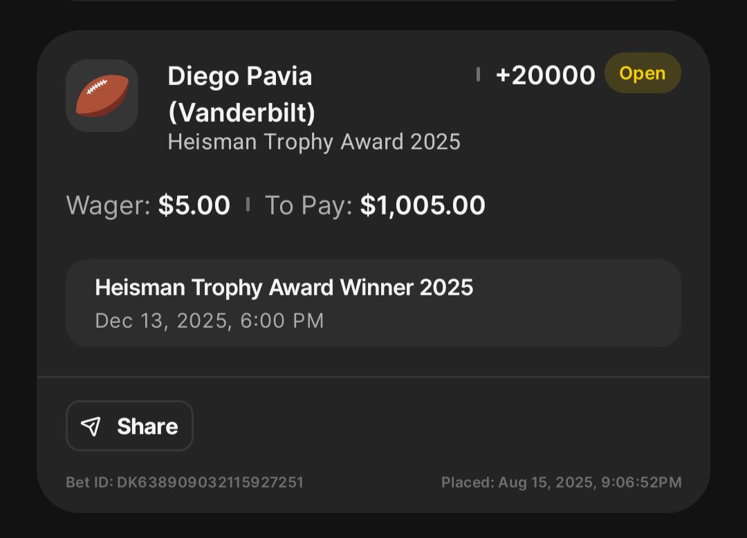 rileychart's tweet photo. @DraftKings cash me out. This was placed on 8/15. You owe me a solid before the New Year. https://t.co/2SF2PzfUSp
