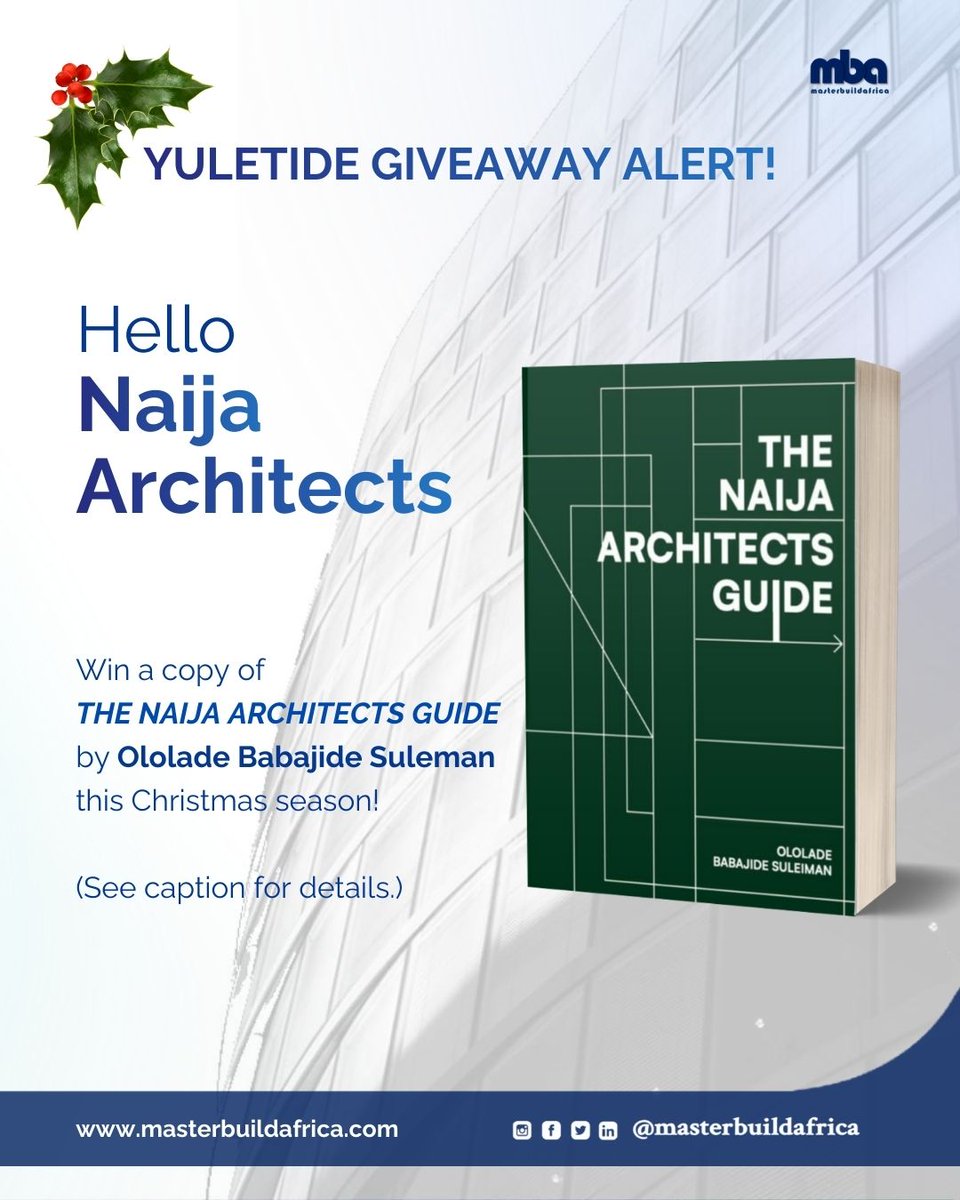hooplahive's tweet photo. Hello #NaijaArchitects , stand a chance to win a copy of #NaijaArchitectsGuide this year end courtesy of @MBuildAfrica . Find details here 👉 https://t.co/UQCytf2wDY https://t.co/6ljUZu9nd4