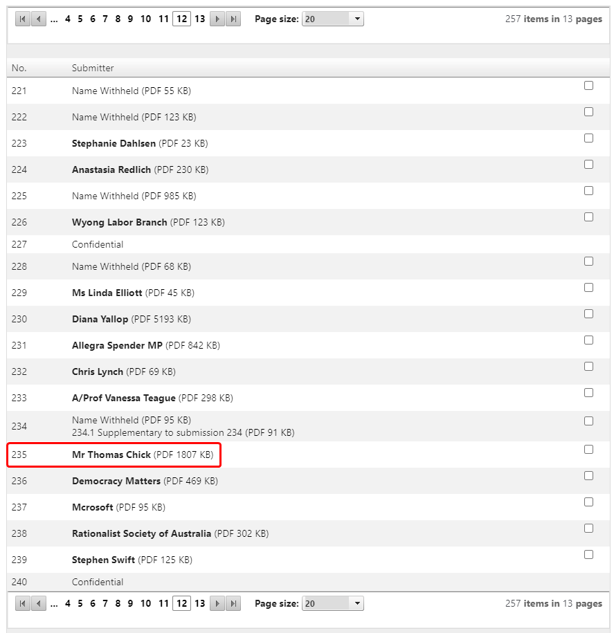 Tantusar's tweet photo. Oh hey, my #auspol #JSCEM submission [235] got approved in the same tranche as @kevinbonham [243] today! (With how late to it I know we both were (at least prior to the February extension) I wasn't expecting either to hit the web until after the new year.) https://t.co/mojzRoxEqA