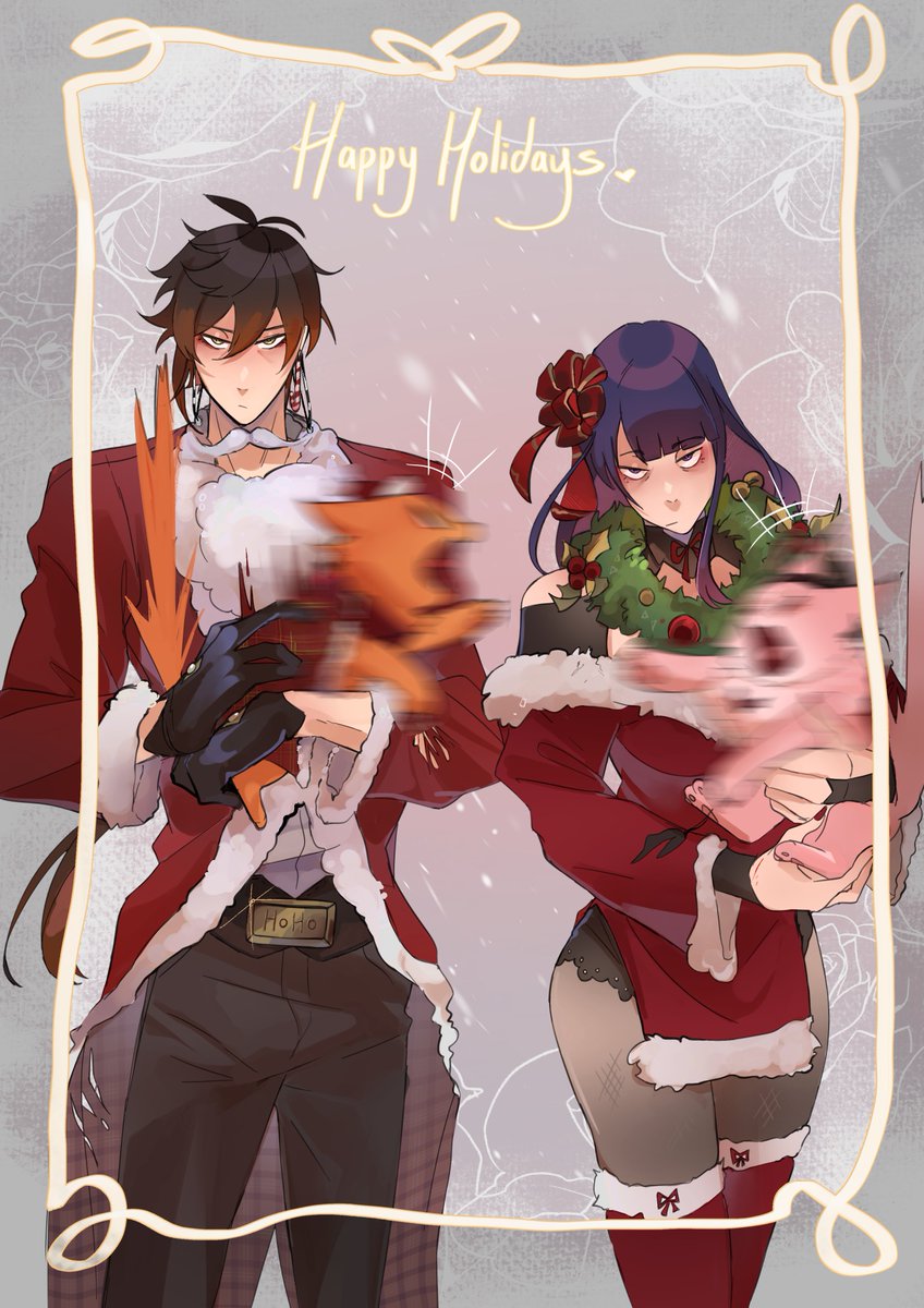 HAPPEH HOLIDAYS!! 🎁
Drew this one a couple of years back! It's still one of my favs haha. Thought this would be a great time of year to yeet this out into the world again☃️❄️ #Zhongchi #eimiko