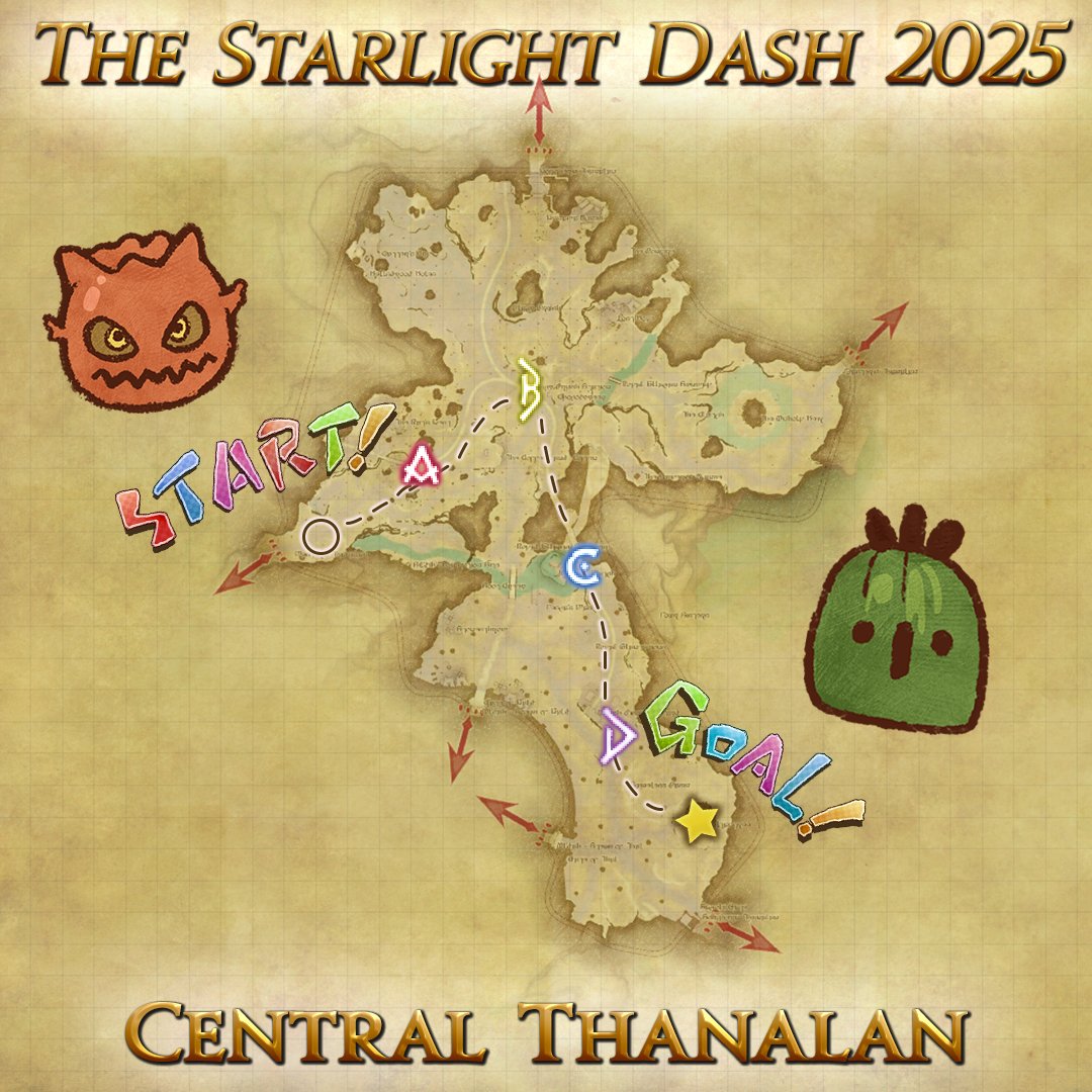 FF_XIV_EN's tweet photo. Plus if you want to host your own Starlight Dash to spread starlight cheer within your FFXIV community feel free to use the courses! 💚 https://t.co/Etdq58gS2U