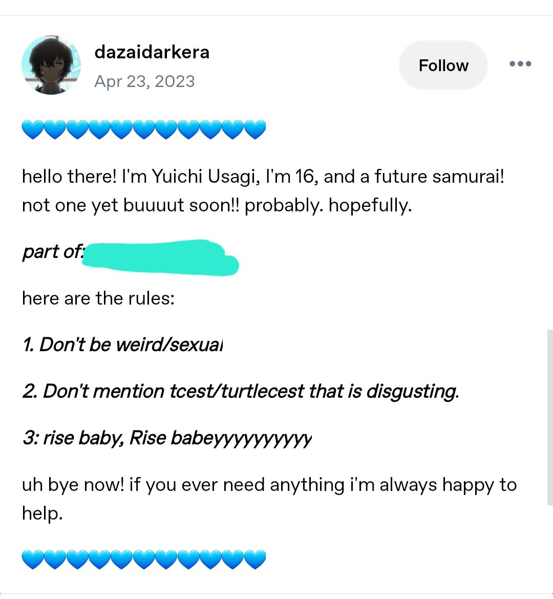 my tunbkr blog used ti be a yuichi usagi rp one im gigglingBYE