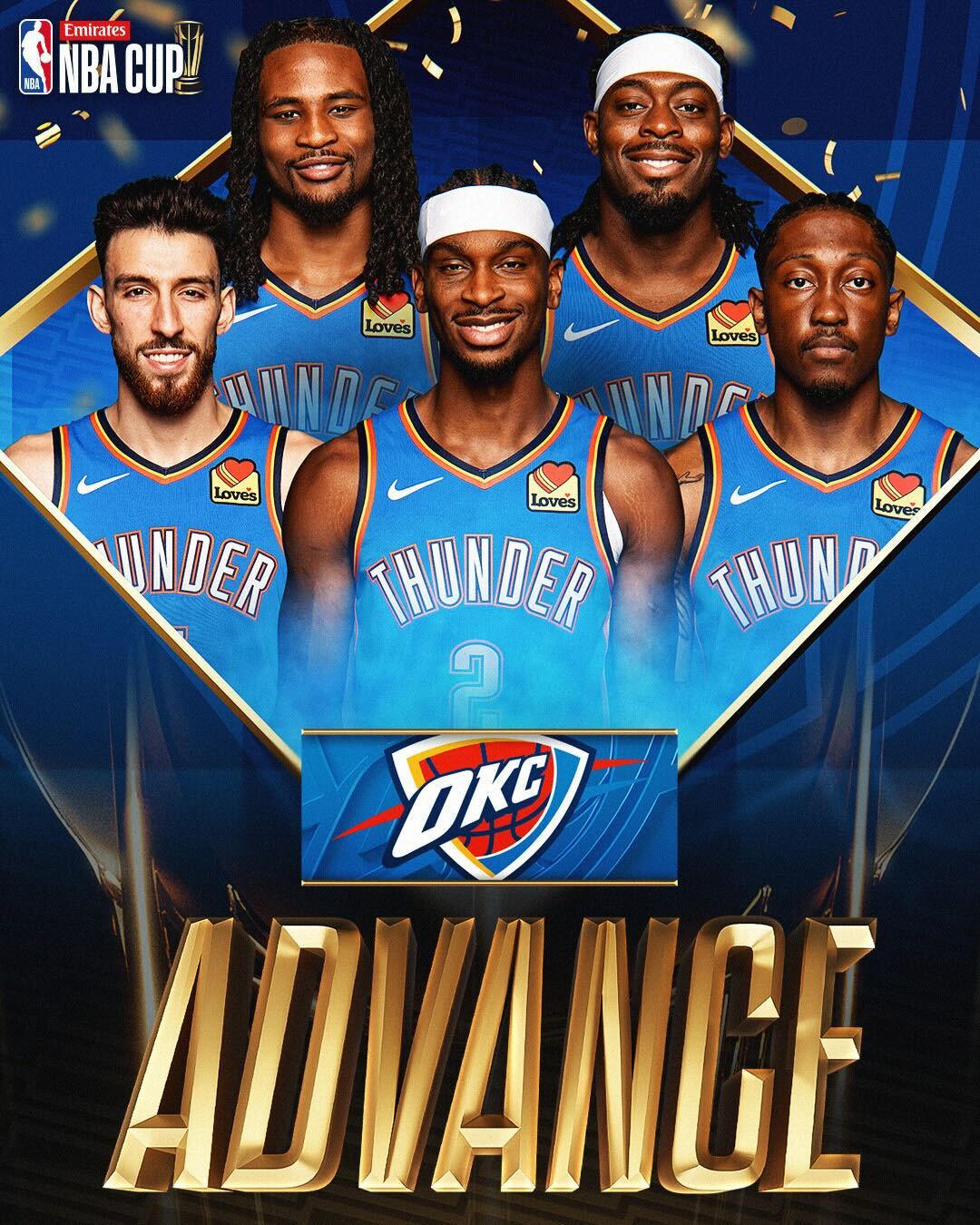 Heading to Vegas for the 2nd straight year 

The Thunder ADVANCE to the @emirates NBA Cup Semifinals!