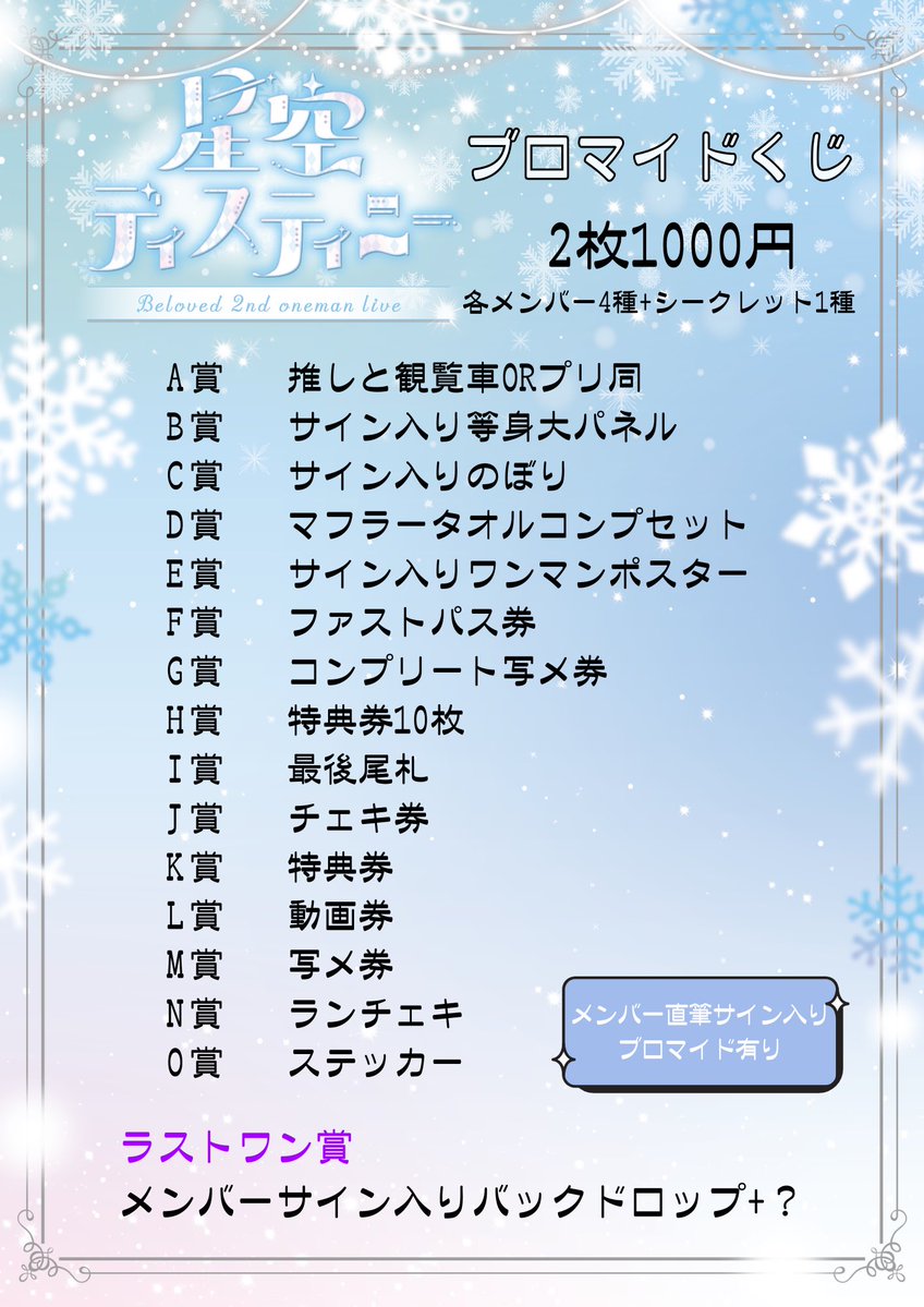 ラクリモサ　特典ブロマイド➕SSペーパー 招待で行かせてもらうライヴのブロマイドけじでA賞当ててみてぇ