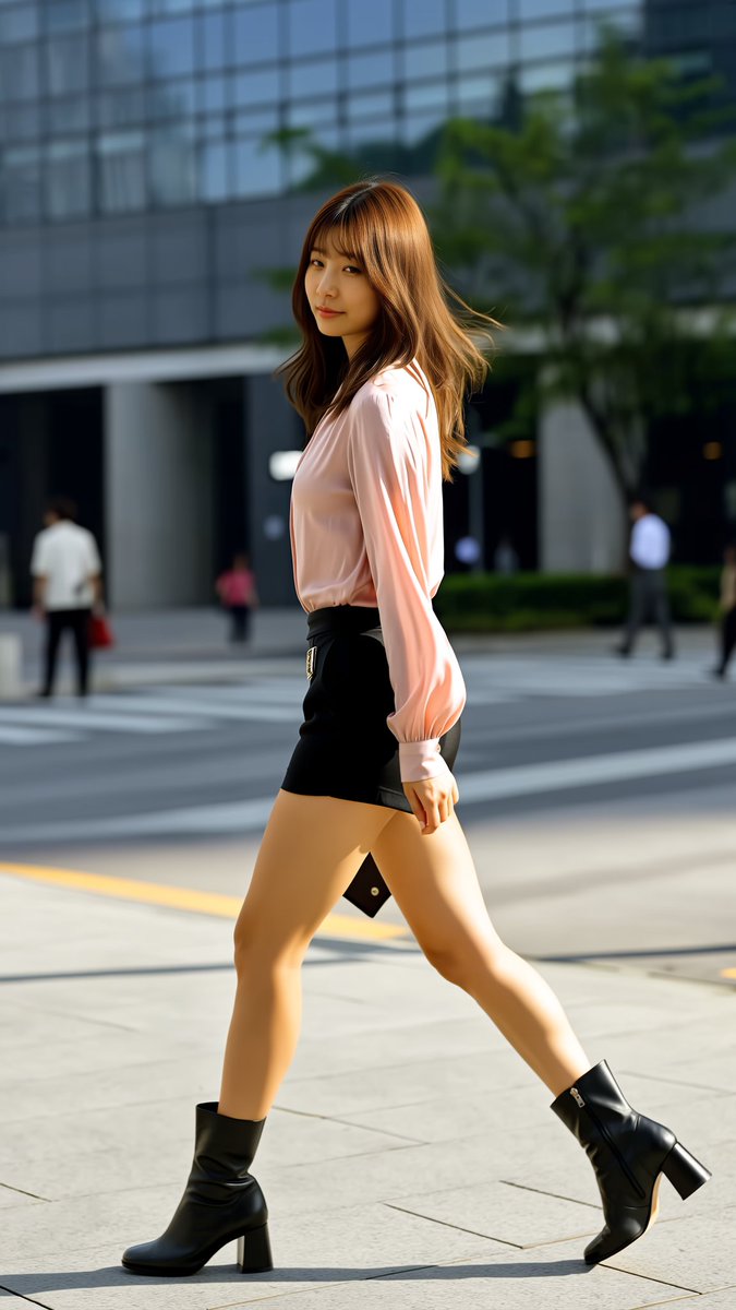 ❤️ sayaさま❤️ 甘めピンク×黒のショートで、大人の甘辛バランス。 Soft pink meets