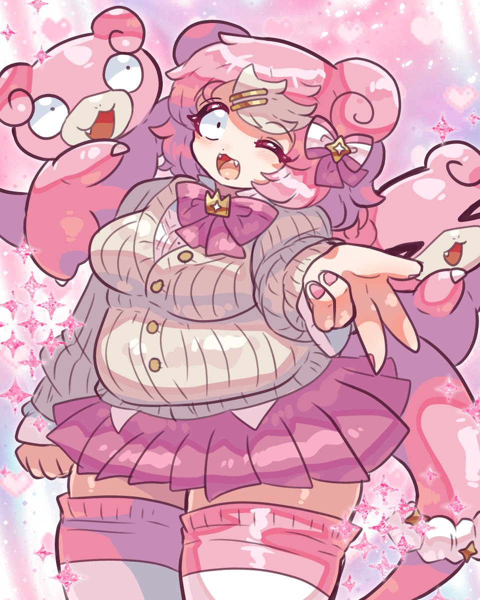 ギャル ヤドン（太） 文字無しとか差分諸々 #pokemongijinka #ポケ擬