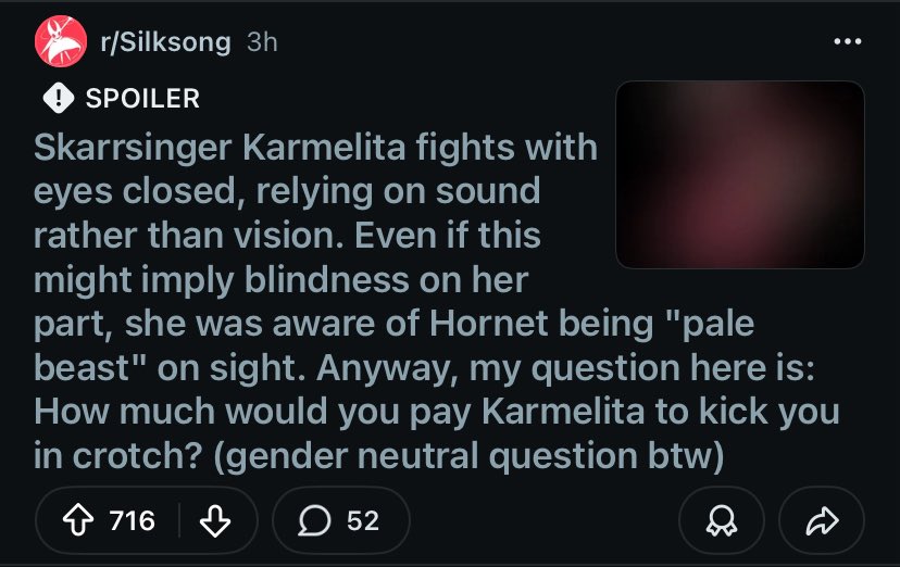 BlueGoesFast's tweet image. Incredible things are happening over on the silksong subreddit