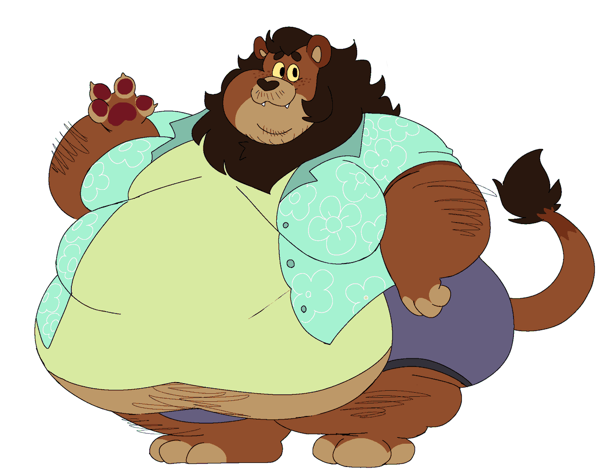 Sometimes you just gotta say fuck it and draw a big squishy lion girl,,