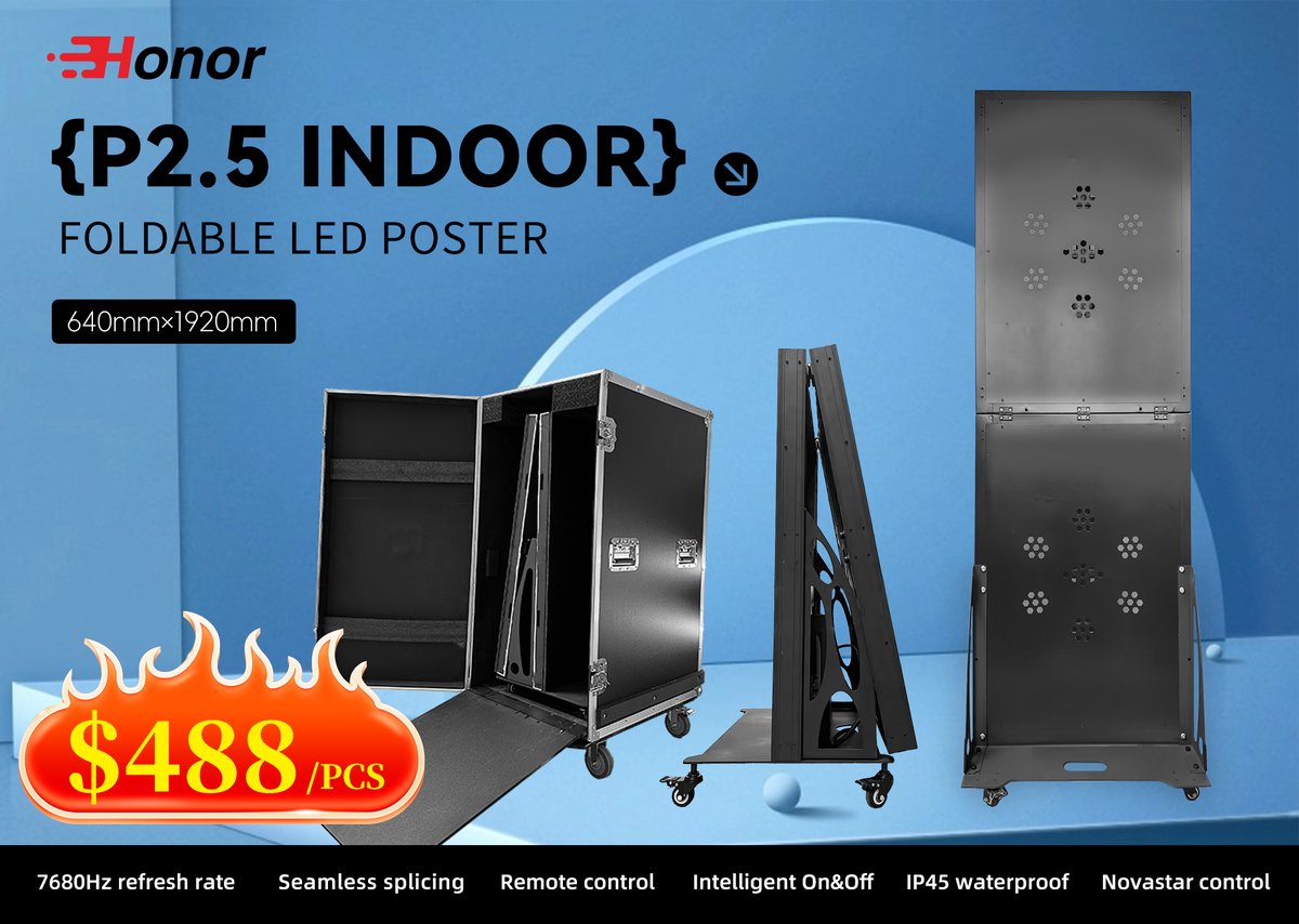 Joycehonorled's tweet image. P2.5 Foldable Indoor LED POSTER (640*1920mm)
🟢Seamless Combine 8pcs max
🟡Support WIFI, USB, Bluetooth
⚪High refresh rate 7680hz
👉Whatsapp Joyce +86-13978333989
#ledposter #posterdisplay #ledposterdisplay #ledposterscreen #LED디스플레이 #LED올인원솔루션 #LED컨트롤러
