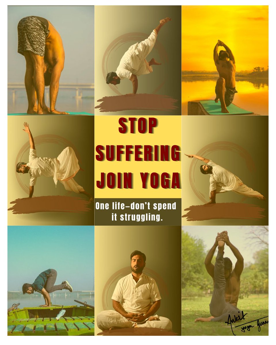 AnkitPriyadarc's tweet photo. ONE LIFE. DON’T SPEND IT STRUGGLING.

Yoga can change your life — completely.
Most people realise it, but not at the right age.
Choose Yoga.
Choose Yourself.
#yoga #genz #MentalHealth #MentalHealthMatters https://t.co/db2Yg8HmL3
