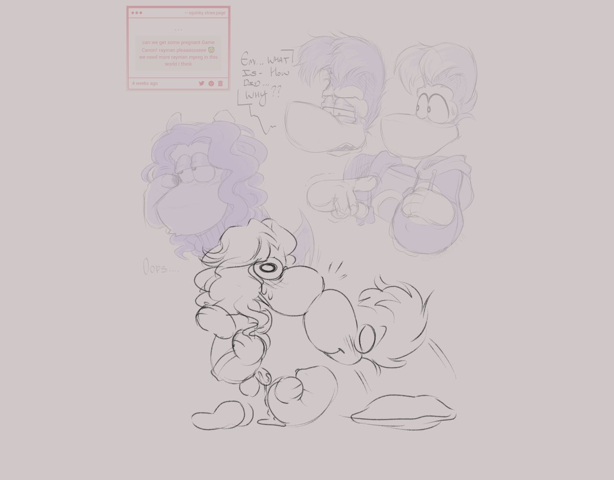 HugeFeatures's tweet photo. Now THIS is a gimmick hell yea
I got excited and made more than just one doodle for it teehee
Also Rayman with small tits GRRR https://t.co/jrJ1BRDe4k