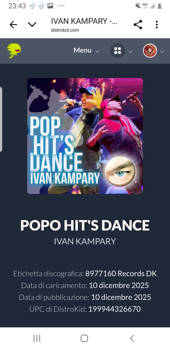 In CONTEMPORANEA mondiale  all'album di IVAN KAMPARY: Emozioni D'autore troverete su sutte le piattaforme internazionali da Spotify, AppleMusic, Amazon music etc anche l'album : POP HIT'S DANCE con 10 brani magistralmente arrangiati in chiave DISCOMUSIC  di hits internazionali