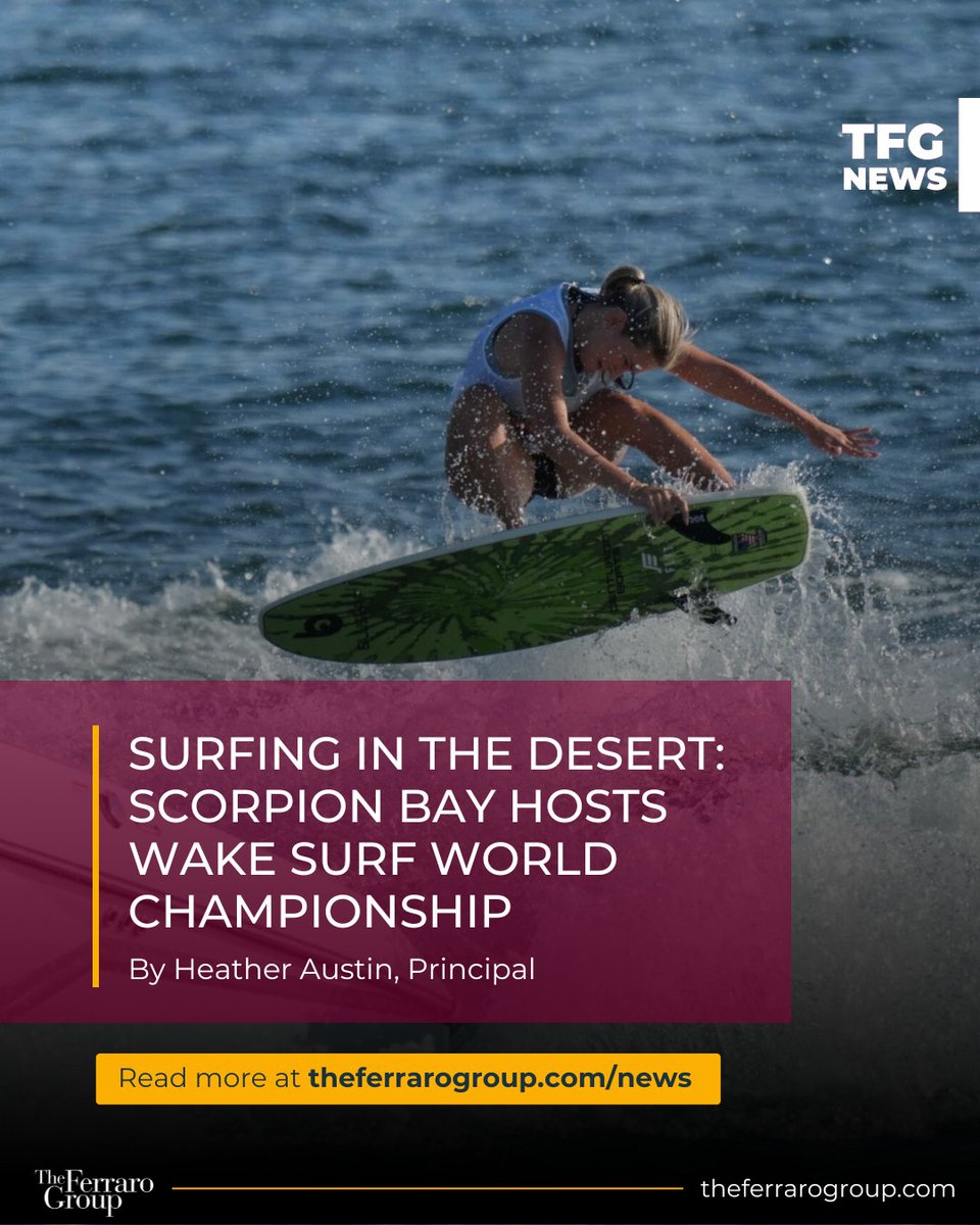 TheFerraroGroup's tweet photo. For the first time ever, the CWSA World Championship took place at Scorpion Bay Marina, featuring 92 top wake surfers from 12 countries. The Ferraro Group helped amplify the event with media coverage reaching 200,000+ people and generating $50,000+ in ad value. https://t.co/1RyaoP8v82