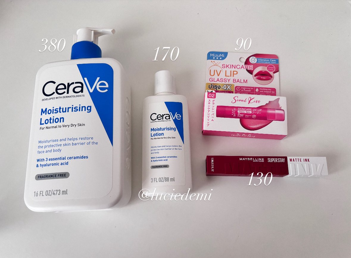 luciedemi's tweet photo. ส่งต่อ พร้อมส่ง ♥️

- cerave lotion ขวดใหญ่ 380฿
- cerave lotion ขวดเล็ก 170฿
- ลิปบาล์ม Mizumi 90฿
- ลิป maybelline สี540

ส่งฟรี

#ส่งต่อ #ส่งต่อเครื่องสํา��าง #ส่งต่อสกินแคร์
#ส่งต่อคสอ https://t.co/A8Qsk9F9nG
