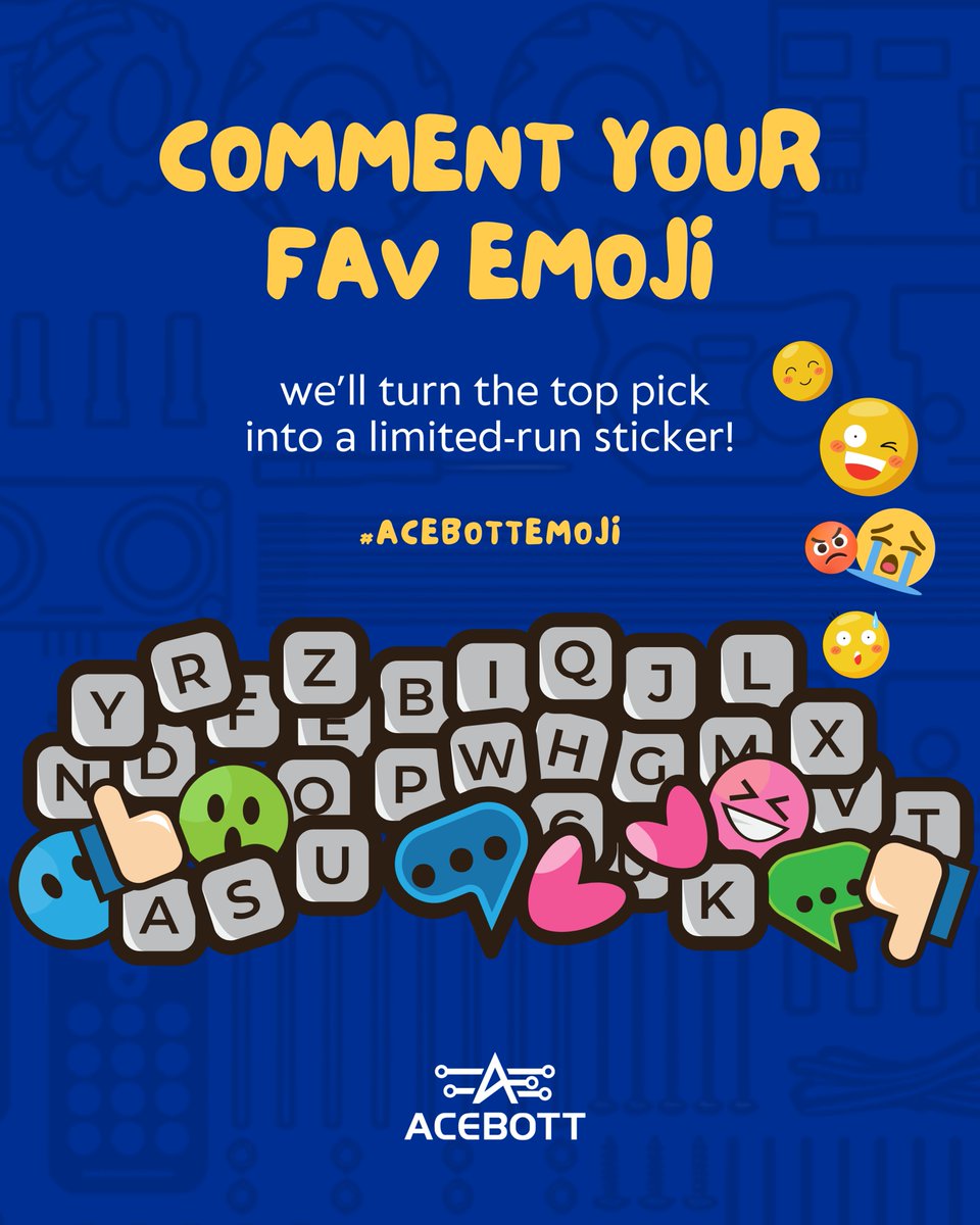 ACEBOTT's tweet image. 🗳️ Emoji elections are OPEN!
Reply with the emoji that is ACEBOTT, and we’ll make the top pick a limited sticker.
Go wild. Go weird. Go ACEBOTT.
#ACEBOTTEMOJi #EmojiPoll #StickerDrop #GeekChic #ACEBOTT #Christmas