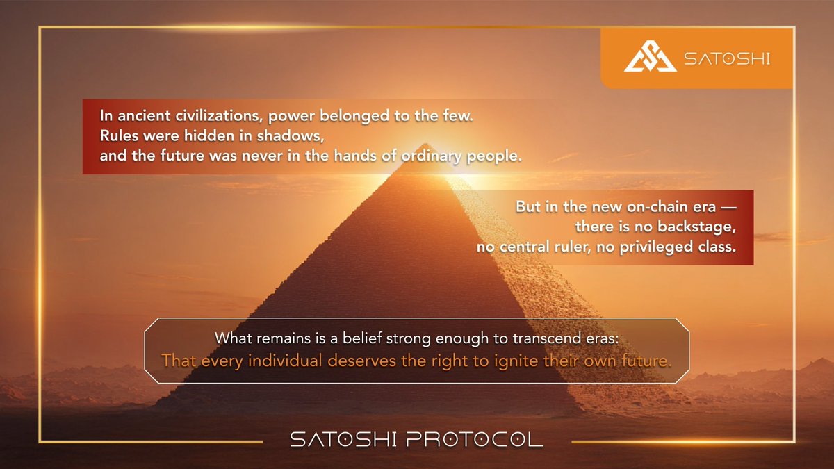 SPRDEFI's tweet image. The old order is fading,
and a new on-chain era is being ignited. ✨

The Satoshi Protocol
makes the rules transparent,
and gives ordinary people a chance to hold their own future. 🚀

#SatoshiProtocol #OnChainCivilization #Decentralization #StructureShapesTheFuture