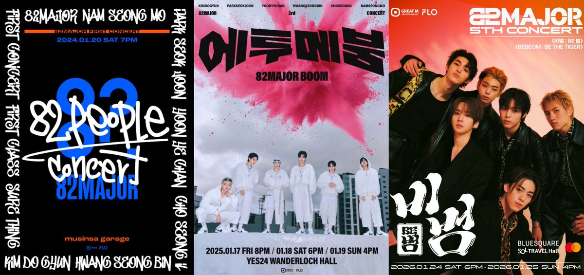 TEAM82MAJ0R's tweet photo. Their annual January concerts for 82MAJOR help us all kickstart our year right with the boys ๐ฅ
82PEOPLE (2024) - ETUME BOOM (2025) - BE BEOM (2026) https://t.co/w9AFV6kVz8