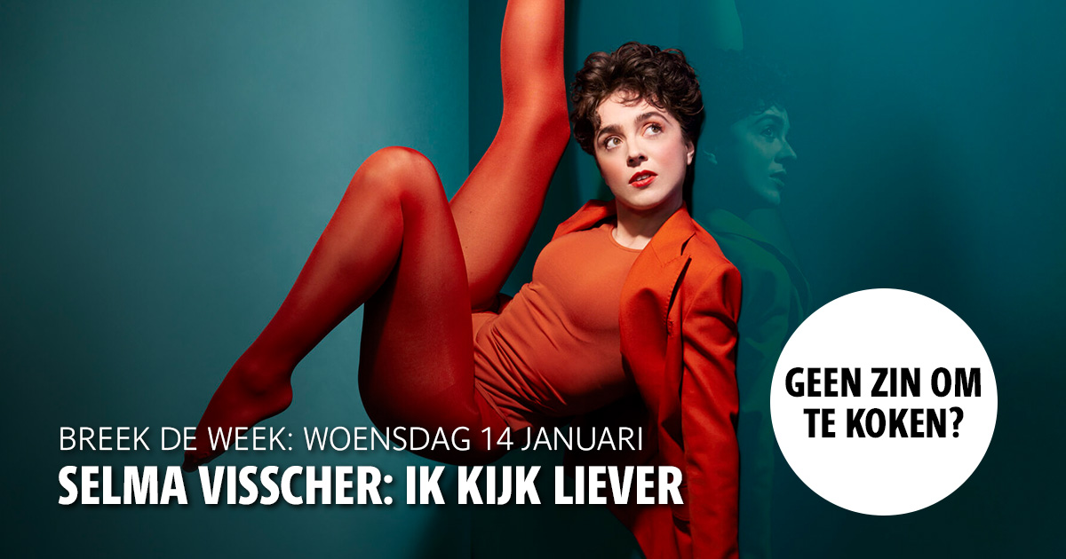 Breek de week met Selma Visscher: een frisse cabaretstem vol slimme grappen, scherpe observaties en absurde liedjes, muzikaal begeleid door accordeon. Maak er een mooie avond van en combineer de voorstelling met een heerlijk dagmenu. Boek je tickets via kloosterwoerden.nl