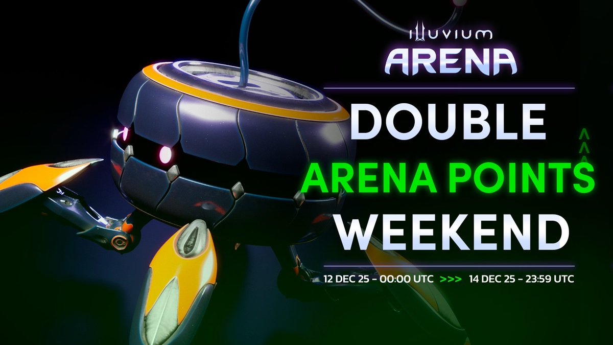 illuviumio's tweet photo. ⚔️ 2x Battle Pass Points drop this weekend! ⚔️
Every Arena match hits double. Big gains incoming.

📅 Starts Dec 12, 00:00 UTC
👇 What build are you opening with? https://t.co/iecXBwOa4H