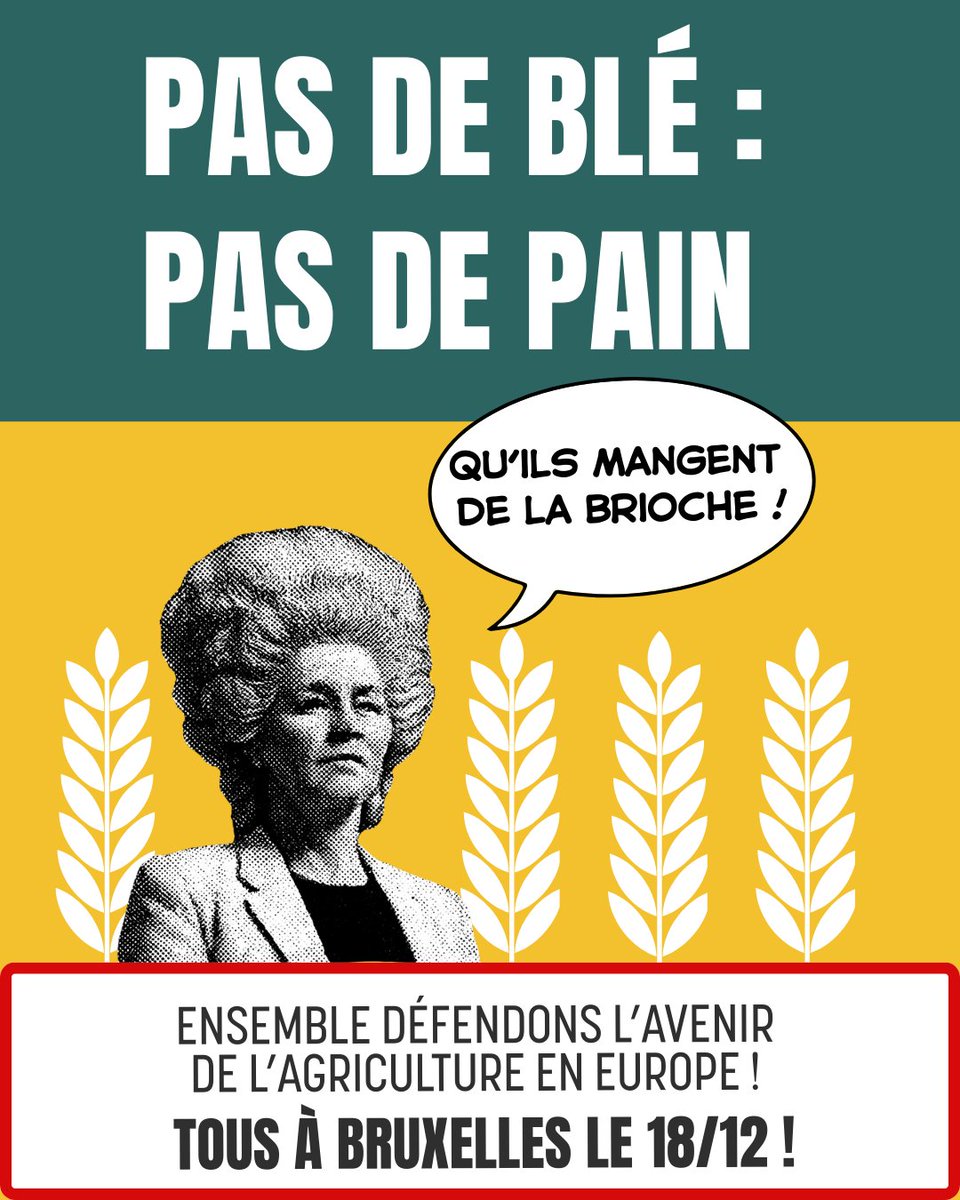 Des années de normes ubuesques, d'injonctions contradictoires, de politiques agricoles hors sol...

L'agriculture 🇪🇺s'effondre mais <a href="/EU_Commission/">European Commission</a> et <a href="/vonderleyen/">Ursula von der Leyen</a> poursuivent leur travail de démolition :
❌Taxe engrais #MACF
❌Baisse de la #PAC

😡STOP!👉RDV <a href="/Bruxelles/">Bruxelles</a> LE 18.12 !
