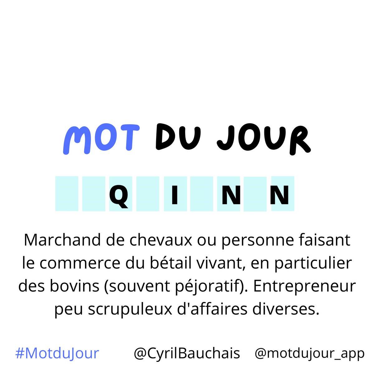Bonjour👋🏻 
Depuis 2018, je propose chaque matin, en semaine, la définition d’un #motdujour, qu’il vous faut découvrir🧠

Si je vous❤️alors:👏🏼

💪🏼Aujourd’hui, force : 3️⃣😱

Bonne chance🍀

🚨PARTAGEZ ce post pour inviter vos #amis à jouer aussi 🙏🏻
(Règles thread👇)