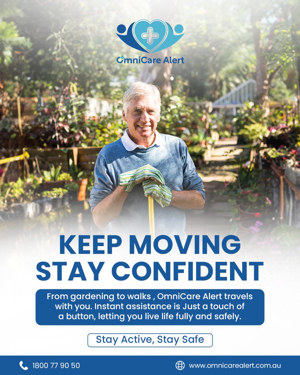 OmniCareAlert's tweet photo. Keep moving with confidence wherever life takes you. Whether you’re gardening, walking or enjoying your favorite activities, the OmniCare Alert stays by your side.
#OmniCareAlert #StayActiveStaySafe #HealthTech #SmartCare #SeniorSafety https://t.co/v25fz4TW5z