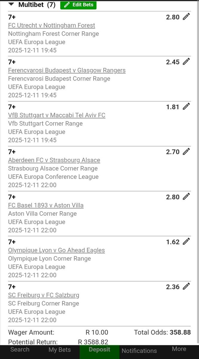 CornersCode's tweet photo. BW28584568
We’re going 7+ Corners this time! ⚽🔥
Let’s make it another week BOOM 💥
Drop your slips and let’s trend again! 🚀
#7PlusCorners #CornersBoom #Betway #WeekendTicket #WinningVibes #PuntersOnly #BoomTicket #SoccerBetting #BetwayZA #BettingTwitter #GurusFamily https://t.co/rWbEzXgZ5G