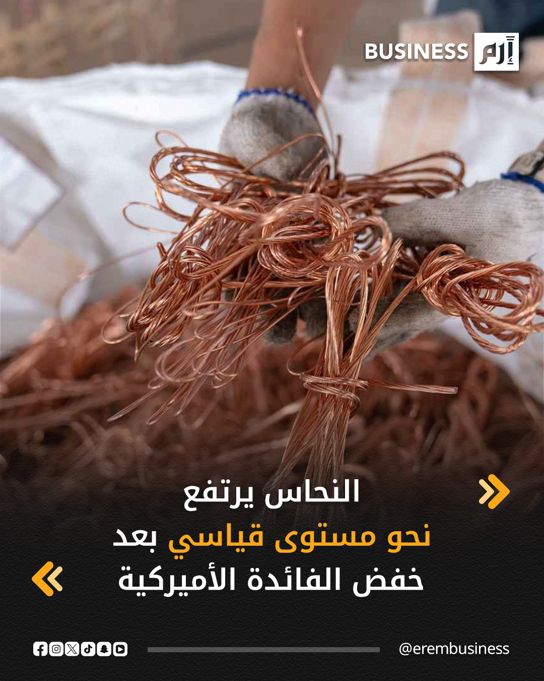 ارتفع النحاس نحو مستوى قياسي بعد أن خفّض الاحتياطي الفيدرالي الأميركي أسعار الفائدة للمرة الثالثة على التوالي، مع تلميحات إلى مزيد من عدم اليقين بشأن التخفيضات المستقبلية. بلغ سعر النحاس 11612 دولاراً للطن في بورصة لندن، بينما سجل الألومنيوم ارتفاعاً طفيفاً والزنك مكاسب محدودة، في حين انخفض خام الحديد في سنغافورة 