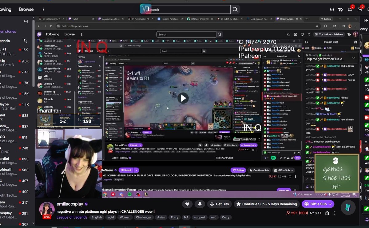 SimoOSRS's tweet image. lmao, i'm watching emiliacosplay, watch desperate nasus, watch raidergo, watch phantasm... what is even happening