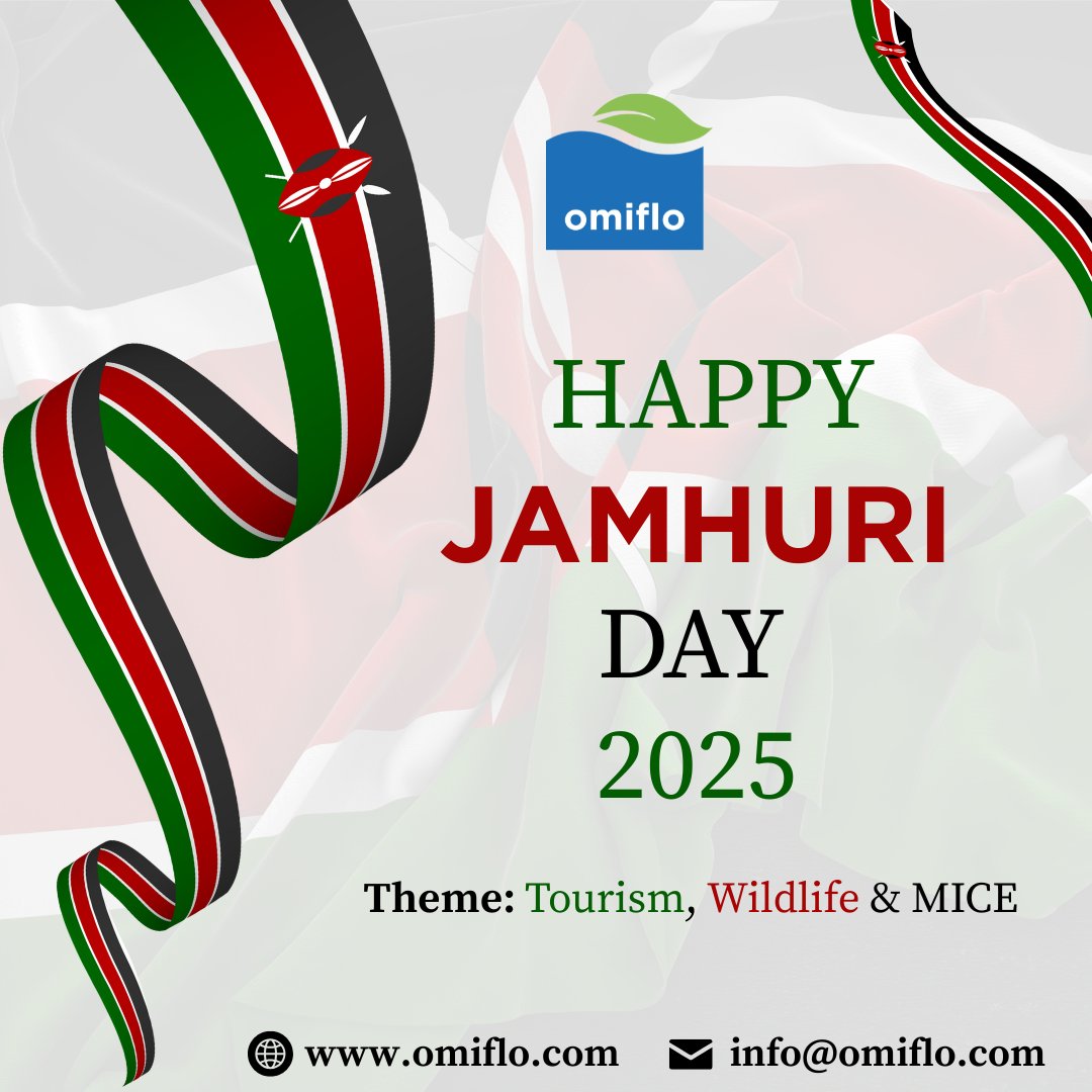 OmifloAfrica's tweet photo. Happy Jamhuri Day 2025! 🇰🇪
With this year’s theme—Tourism, Wildlife &amp; MICE—we celebrate Kenya’s beauty and protect it through circular, plant-powered Future Water solutions. 🌱💧
#JamhuriDay2025 #FutureWater #Omiflo #TourismAndWildlife #MICEKenya #NBS #SustainabilityKE https://t.co/vGATY5VgC5