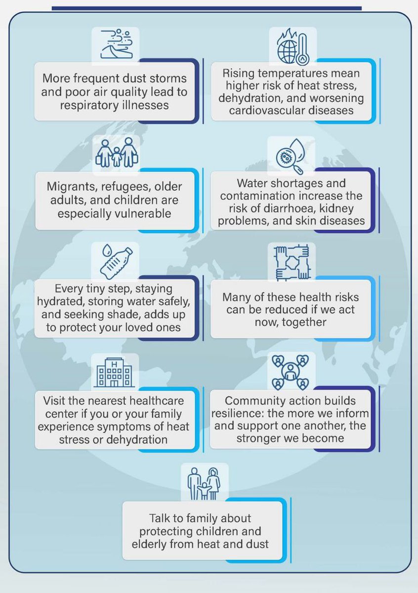 ServicesFcm's tweet photo. عندما يتغير المناخ…تتغير صحتنا (احمِ عائلتك، احمِ مستقبلك)

When the climate changes… Our health changes too 
(protect your family… protect your future) 

 #MigrationMPTF
#MMPTF https://t.co/tda89P3D88