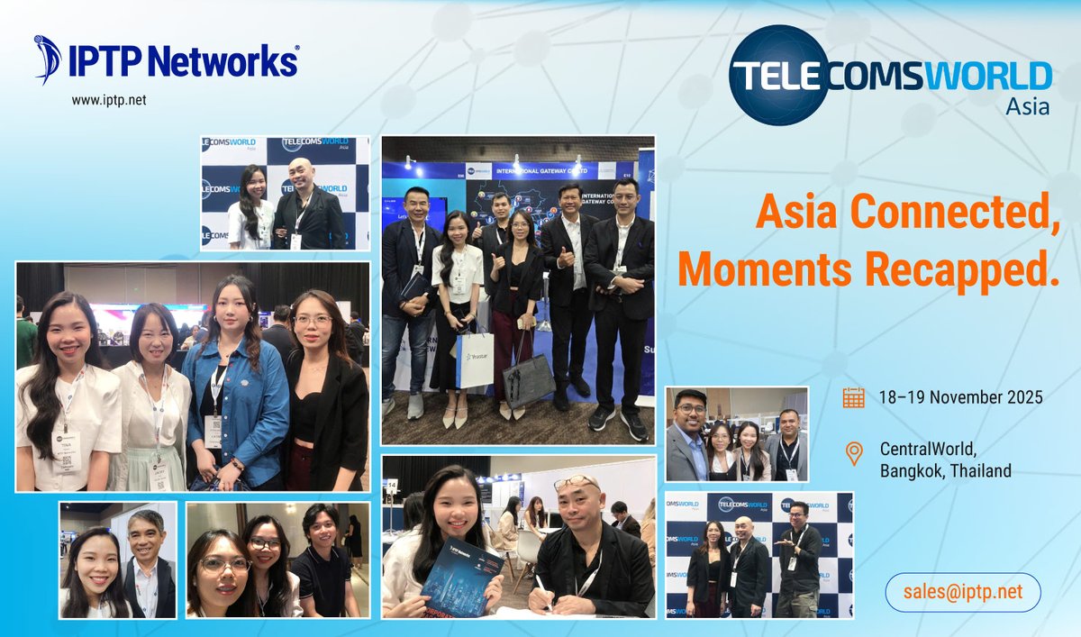 What an energizing experience at #TelecomsWorldAsia2025 — 2 days of meaningful conversations, shared insights, and strong momentum for Asia’s digital future. Proud to share IPTP’s view on stability, ultra-low-latency #connectivity, and resilient backbone powering regional growth.