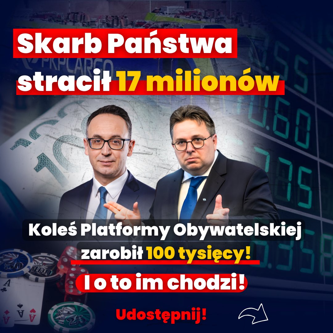 ‼️ 17 milionów zł strat dla państwa. 100 tys. zł zysku dla człowieka z Platformy.
🟥 I nikt z rządu nawet nie mrugnie okiem.
😡 Tak właśnie wygląda „państwo Tuska”. Polacy tracą, ich ludzie zarabiają.
👉 Udostępnij, żeby wszyscy to zobaczyli.