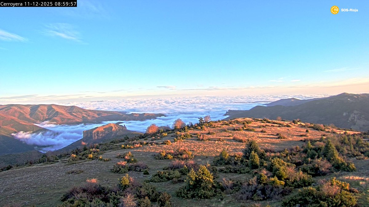 lariojaMeteo's tweet photo. Arranca este jueves 11 de diciembre con un espectacular #mardenubes de #niebla a lo largo del valle de Ebro de #LaRioja. https://t.co/j3Och9GRM6
