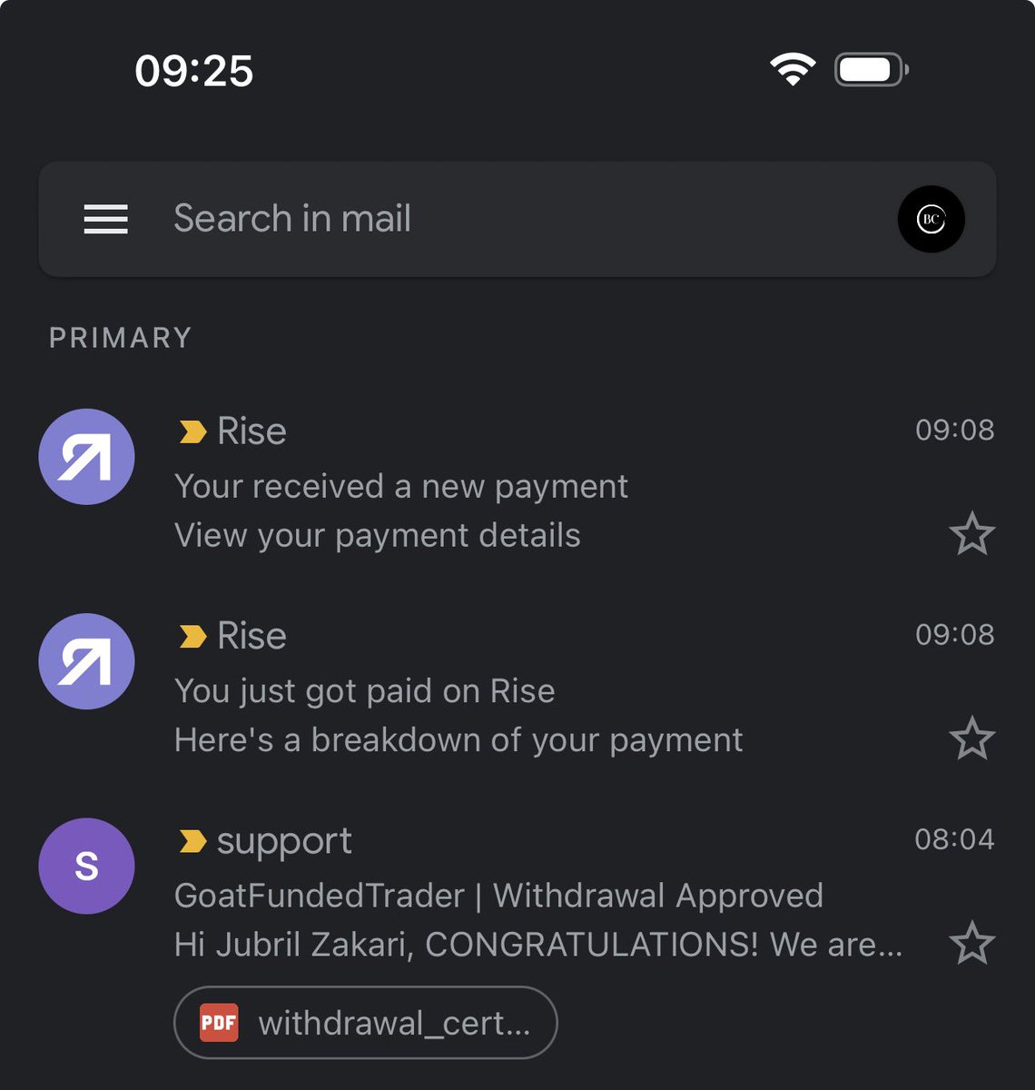 Starting my day with some payout from GFT. 🐐