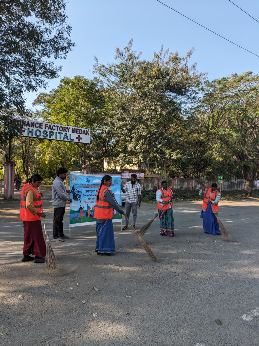 As a part of Swachhata Pakhwada Cleanliness  drive conducted in front Main Hospital in OFMK ESTATE