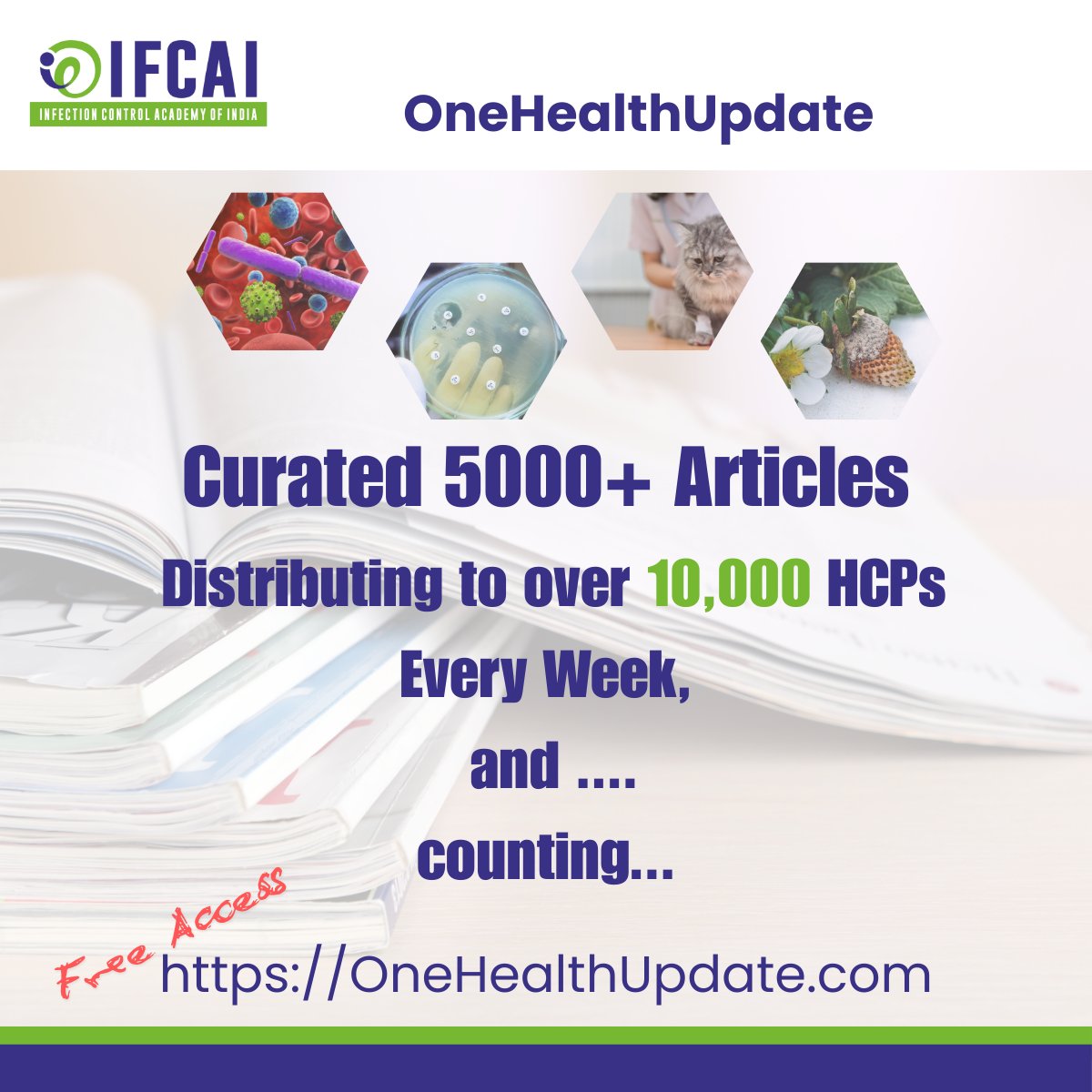 ifcai1's tweet image. We’ve crossed 5,000+ curated One Health articles.
Every Tuesday, One Health Update now reaches over 10,000 HCPs with evidence-based insights.
All issues remain open access at: onehealthupdate.com
#OneHealth #IFCAI #InfectionControl #AMR #PublicHealth