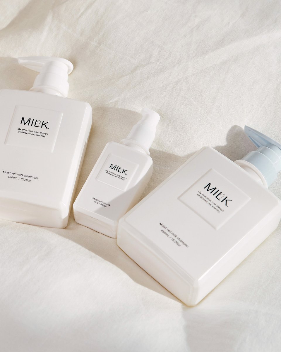 MILK_b_jp's tweet photo. 🤍 MILK.   ロフト 先行販売中🤍

独自のモイストヴェールミルク処方で
傷んだ髪をやさしく補修＆保湿。
しっとりやわらかな美髪へ✨

無香料タイプで、香りが苦手な方や
ペットと暮らす方にもおすすめです🫧
(※ペット用ではありません)

🤍公式HP https://t.co/3AjVnrvY3N🤍

 #無香料 #MILKヘアケア https://t.co/Ag5OI4D2zF