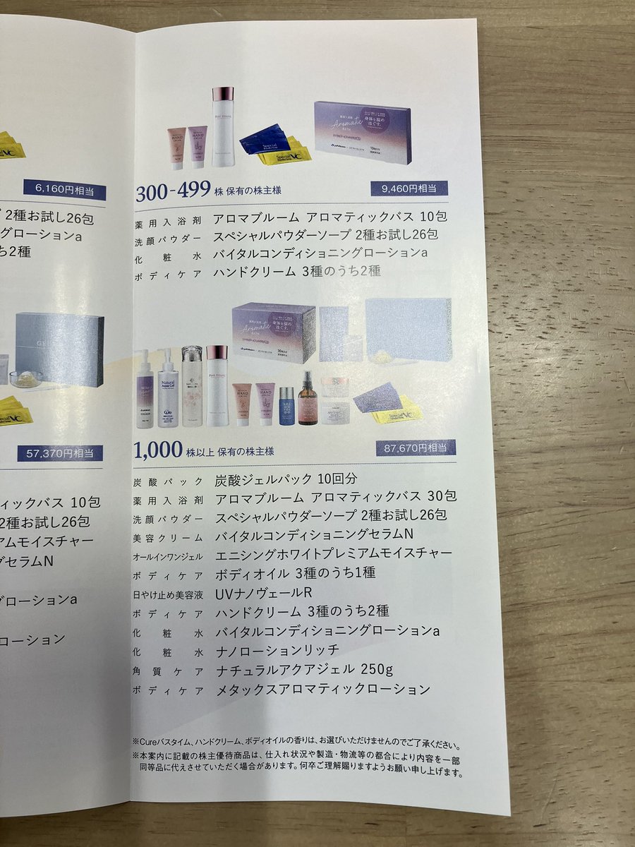 株式会社フォーシーズHDより株主優待ご届きました。自社優待商品のお