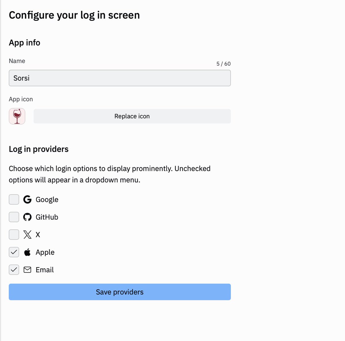 KevinGeck's tweet photo. @Replit what’s going on with Apple in Replit auth? It’s not showing up as an option, even when I’ve modified my settings in my app. I’ve already reached out to support but haven’t gotten much help. https://t.co/jUpvKKO41d