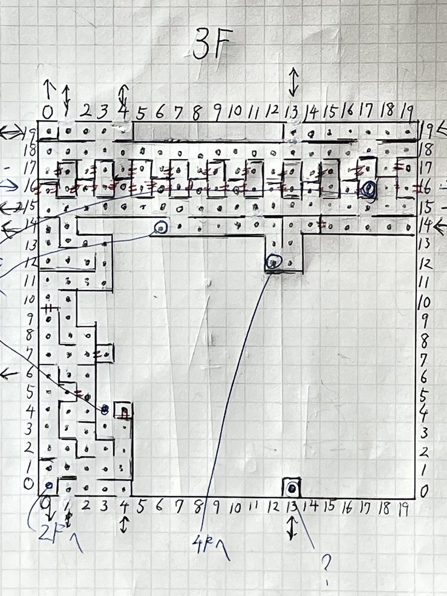 ウィザードリィ3配信終了致しました〜！ 3階がシュート大量発生すぎる