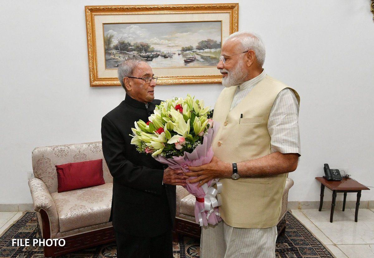 narendramodi's tweet image. Tributes to Shri Pranab Mukherjee on his birth anniversary. A towering statesman and a scholar of exceptional depth, he served India with unwavering dedication across decades of public life. Pranab Babu’s intellect and clarity of thought enriched our democracy at every step. It’s…