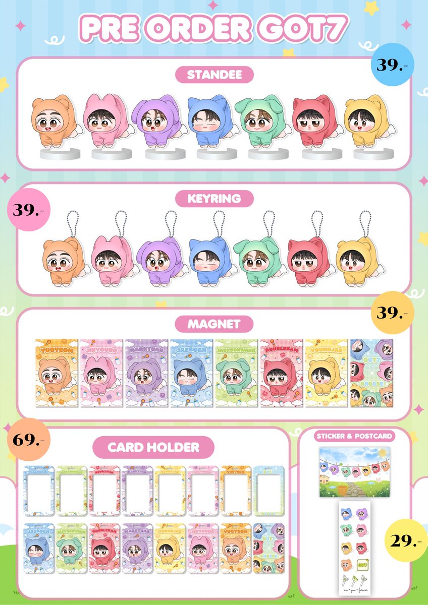 รบกวนฝากรีทวิตค้าบบ~ รีทวิตสุ่มแจก✨

— หาร!! น้องๆ ahgase ตาก #got7 —
- สแตนดี้ พวงกุญแจ แมกเนต กฮด ราคาหารน่ารัก 

** รอบผลิตปกติไม่ใช่งานทดลอง ปิดหาร 15 ธันวา 

⁉️ 15 คนแรก แถม กระเป๋าหูรูด ลายรวมgot7 

✅สนใจหาร: forms.gle/HpkQD2HdvwCgHY…

#ขายของสะสมgot7 #ตลาดนัดอากาเซ่got7