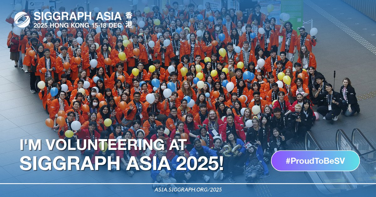 ShreyosGhosh's tweet image. Hey everyone, I’m excited to share that I’ll be attending SIGGRAPH Asia 2025 as an SV in Hong Kong SAR, China.

If anyone from this community is attending as well, I’d love to connect!

#SIGGRAPHAsia2025
#StudentVolunteer
#ComputerGraphics
#VirtualReality
#Rendering