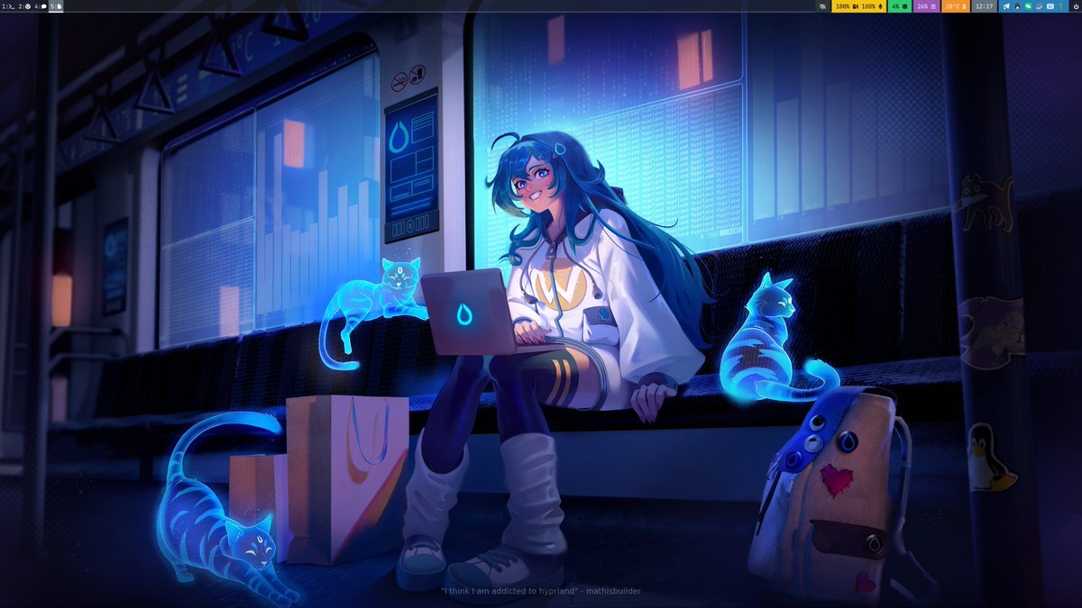 nswebfrog's tweet image. hyprland 确实好看