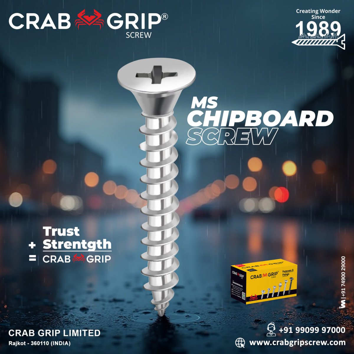 ibais_hardware's tweet photo. CRAB 🦀 GRIP SCREW
For inquiry via WhatsApp click:
https://t.co/Pg6ZFP4A6v
Customer Care No.: +91 99099 97000
#screw #drywallscrew #brassgatehook #hardware #screws #fastenerscrew #screwfastener #Manufacturingprocess
.
@ibais_hardware
@crabgripscrew https://t.co/ZXQqm7jr30