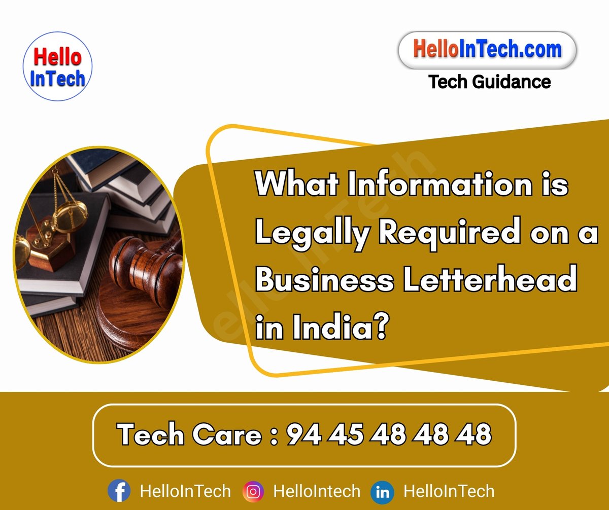 HelloIntec13514's tweet photo. What information is legally required on a business letterhead in India?
If you would like more information, please visit the page.
https://t.co/KtOw3DN1Hs
#businessletterhead #indiabusiness #legalrequirements #companyletterhead #businesscompliance #indianlaw https://t.co/YigSW7LOmK